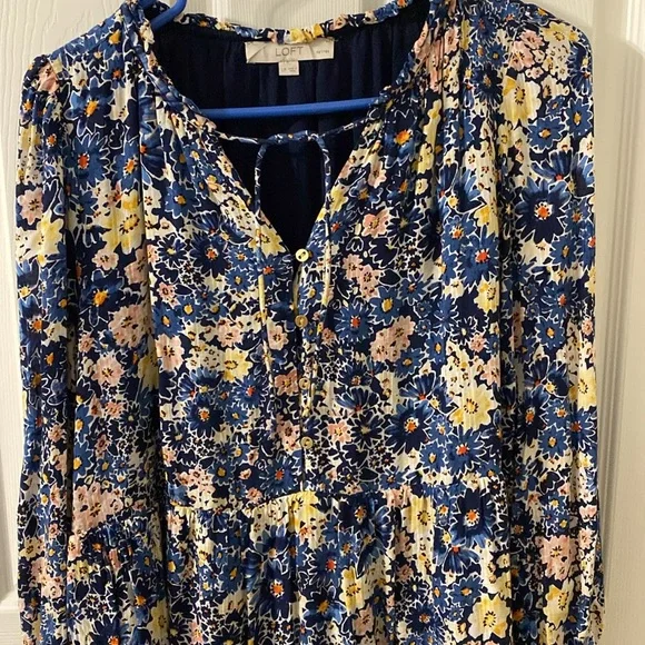 Loft desert garden dress, tiered with pockets. Fully lined. LP - Picture 3 of 6